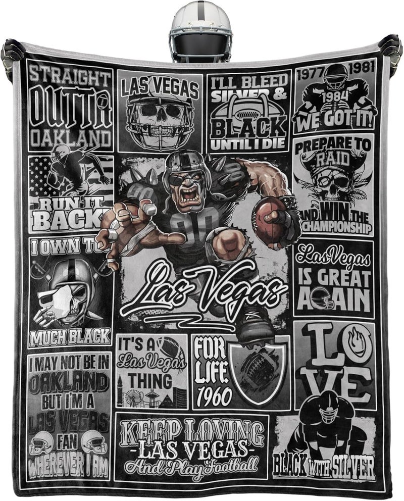 BTHRRW Football Throw Blanket Football Team Color 60"x50" Fan Gifts for Men Women Sport Blanket Sofa Bed Couch Living Room. - Image 1